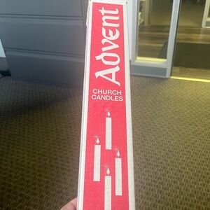 Vintage large church advent candles pink and purple